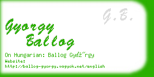 gyorgy ballog business card